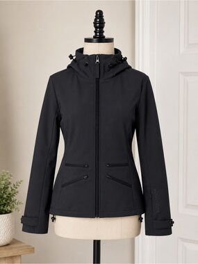 Calvin Klein Black Hooded Softshell Ski Jacket